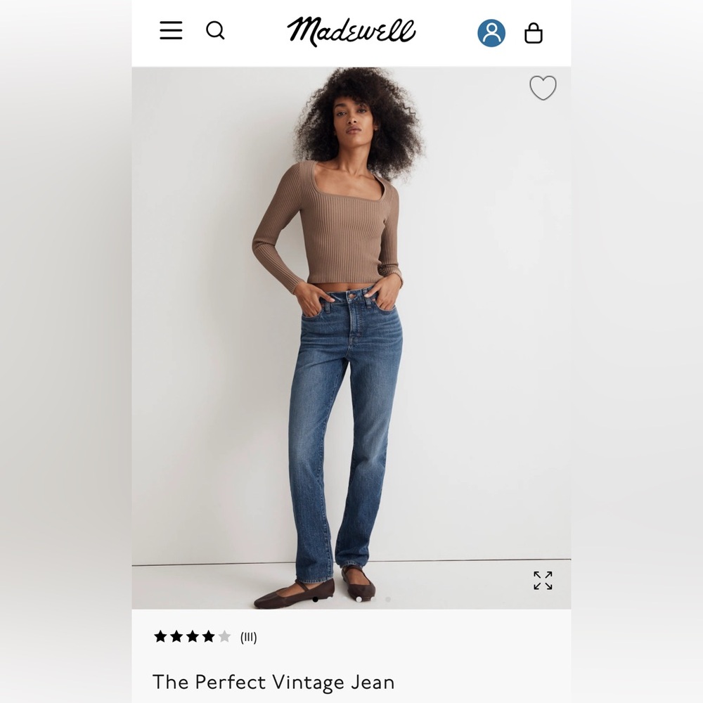 Madewell The Perfect Vintage Jean in 27 Tall, Decatur Wash